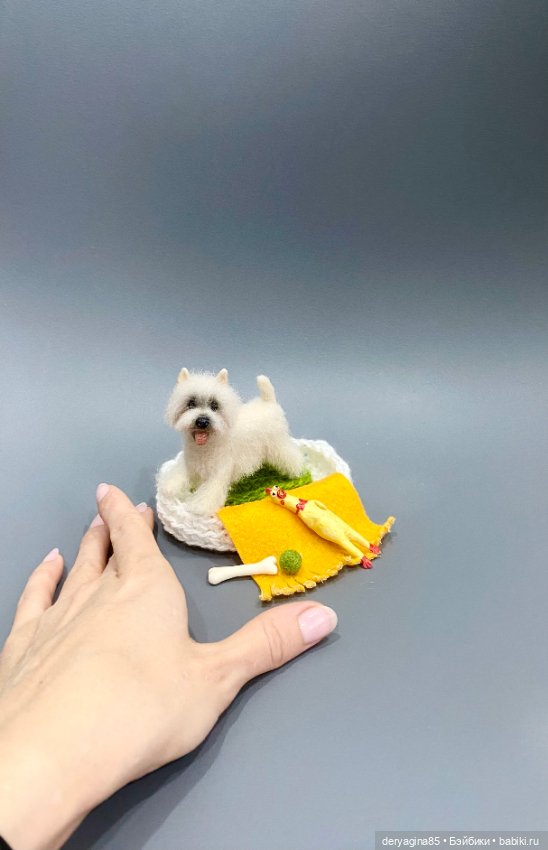 Вест Хайленд Уайт терьер — Валяные игрушки из шерсти: сухое валяние (фото 7)