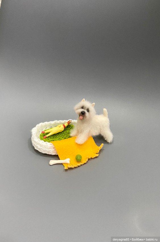 Вест Хайленд Уайт терьер — Валяные игрушки из шерсти: сухое валяние (фото 2)