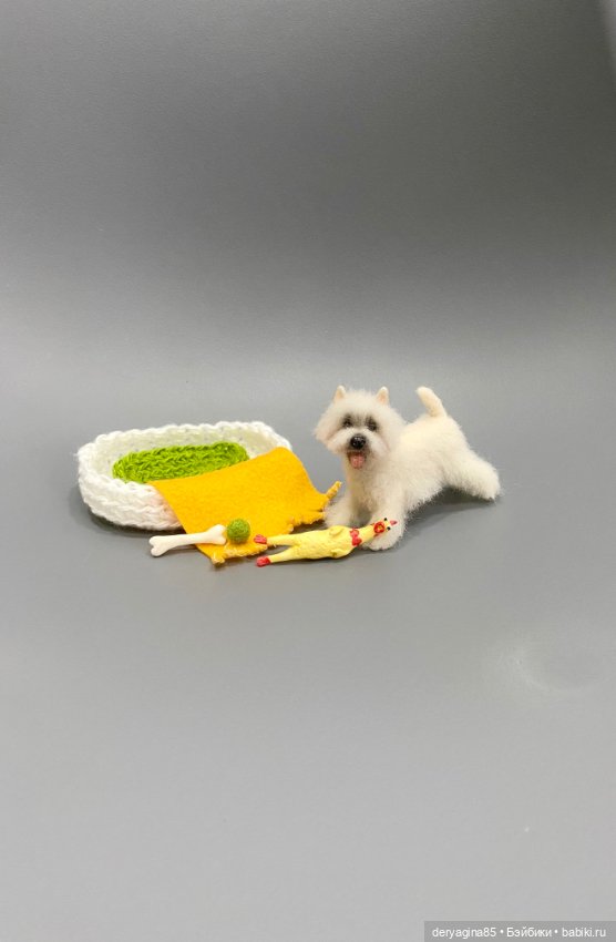 Вест Хайленд Уайт терьер — Валяные игрушки из шерсти: сухое валяние (фото 4)