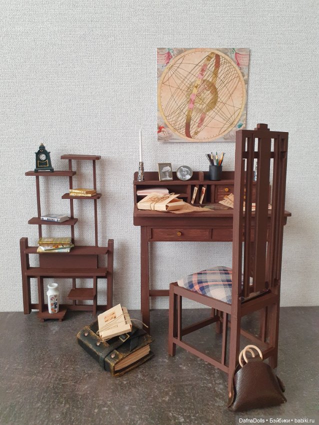 Что сделать из обрезков фанеры? Конечно набор мебели для кабинета (фото 3)