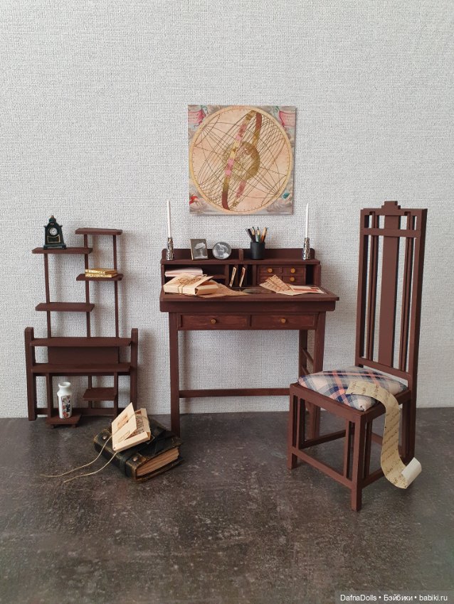 Что сделать из обрезков фанеры? Конечно набор мебели для кабинета