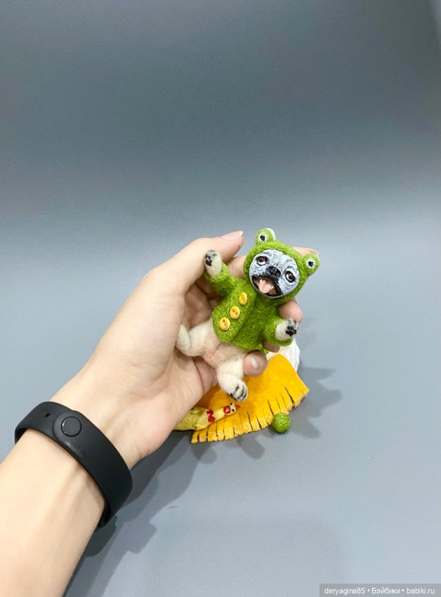 Бульдожка — Валяные игрушки из шерсти: сухое валяние (фото 9)