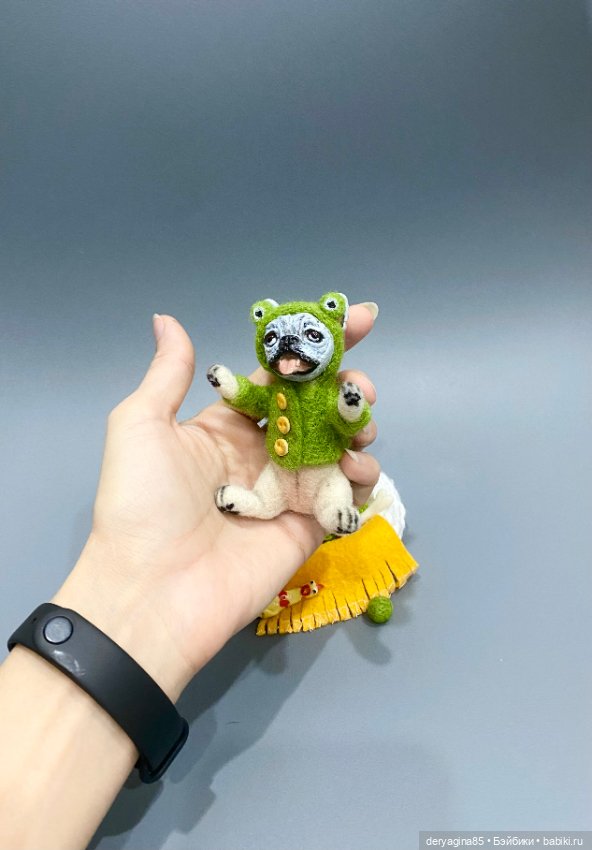 Бульдожка — Валяные игрушки из шерсти: сухое валяние (фото 7)