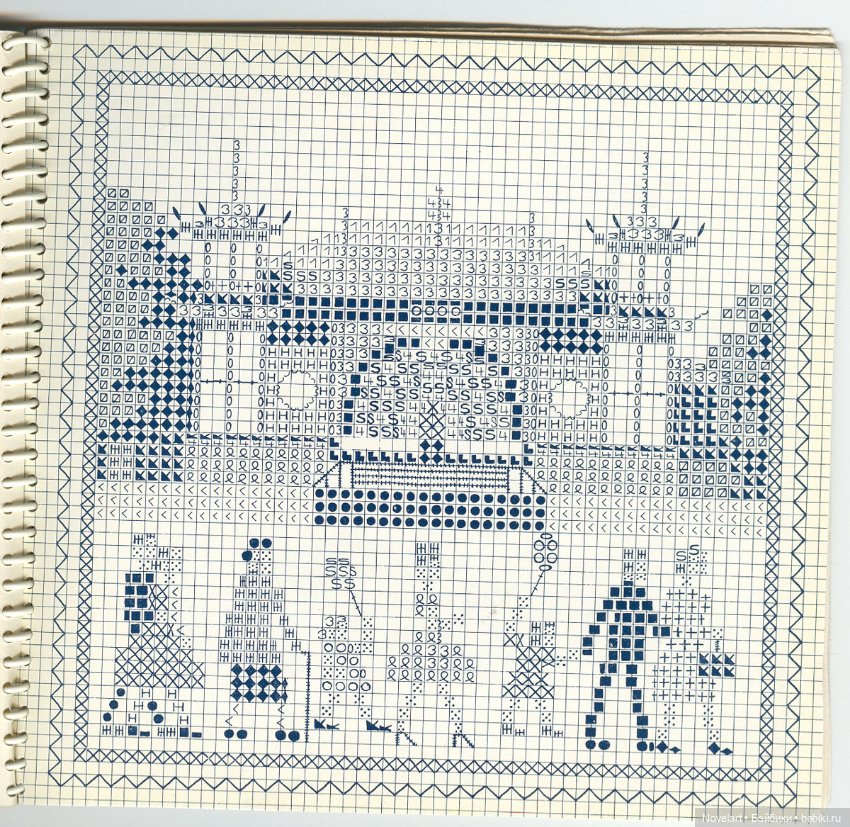 Вышитый крестиком календарь 1962г. Схемы