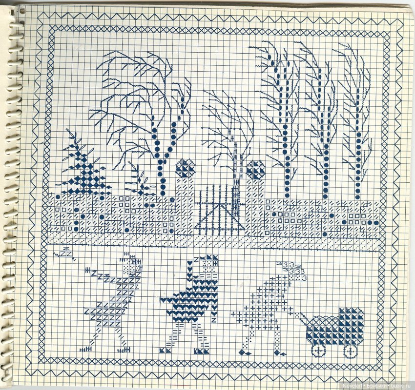 Вышитый крестиком календарь 1962г. Схемы