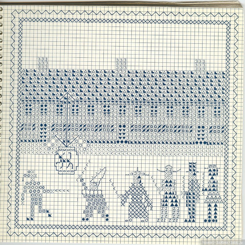 Вышитый крестиком календарь 1962г. Схемы (фото 7)