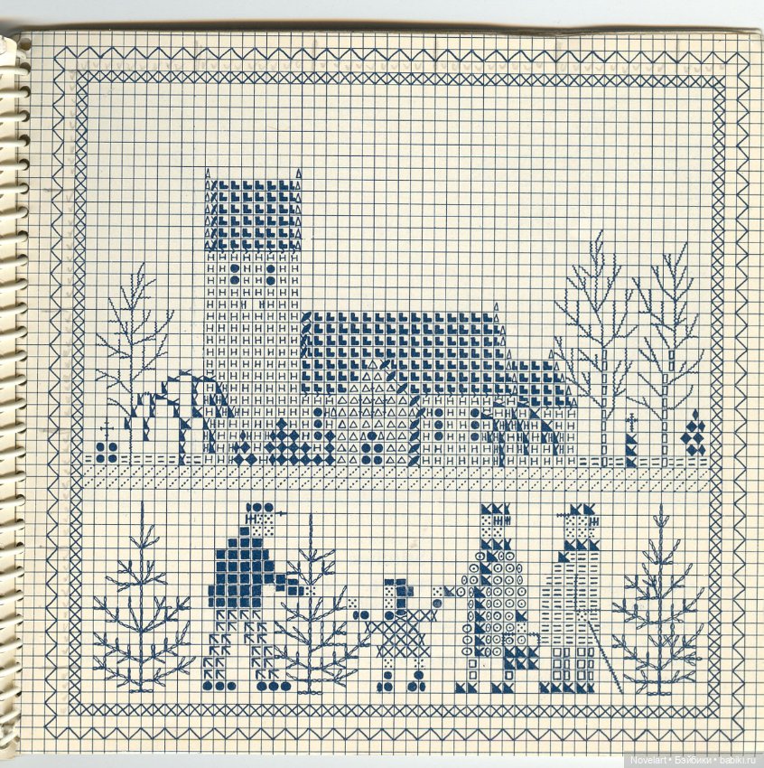 Вышитый крестиком календарь 1962г. Схемы