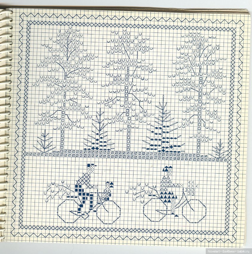 Вышитый крестиком календарь 1962г. Схемы