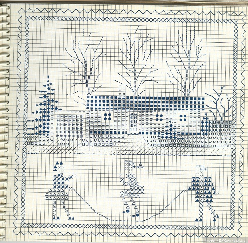 Вышитый крестиком календарь 1962г. Схемы (фото 5)
