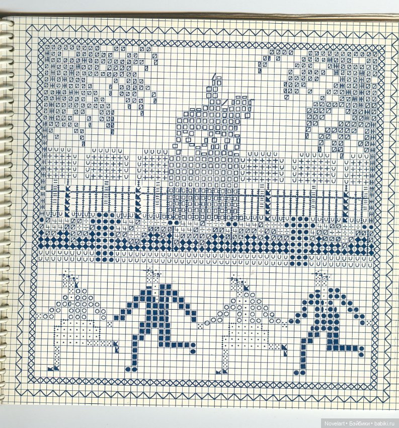 Вышитый крестиком календарь 1962г. Схемы