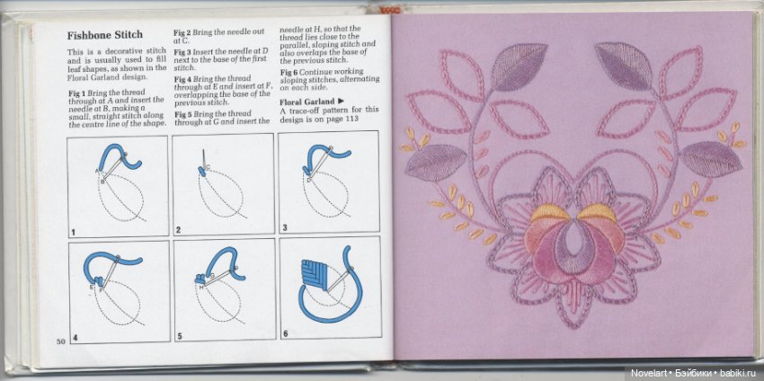 Вышивка в свободном стиле. Схемы стежков с примерами. Часть 1