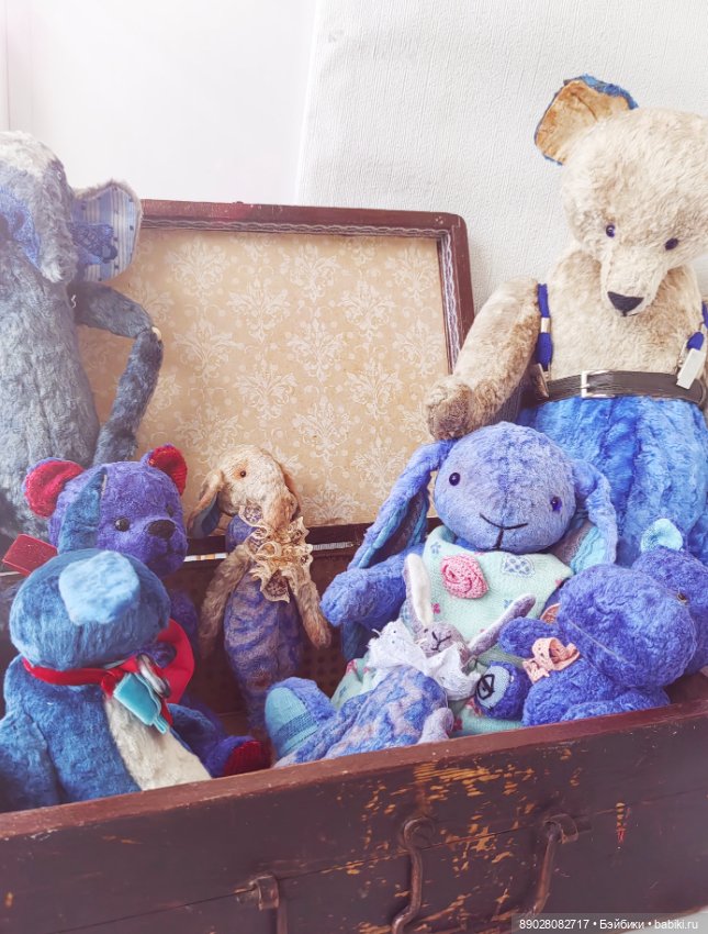 Цвет настроения-синий — Авторские мишки Тедди и друзья: фото