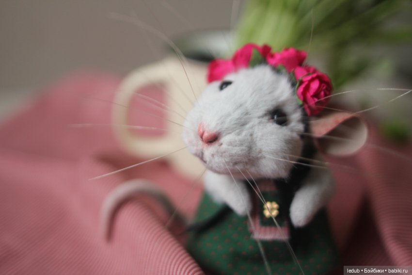 Мышки-малышки — Игрушки в смешанной технике (мех и глина): Арт (фото 6)