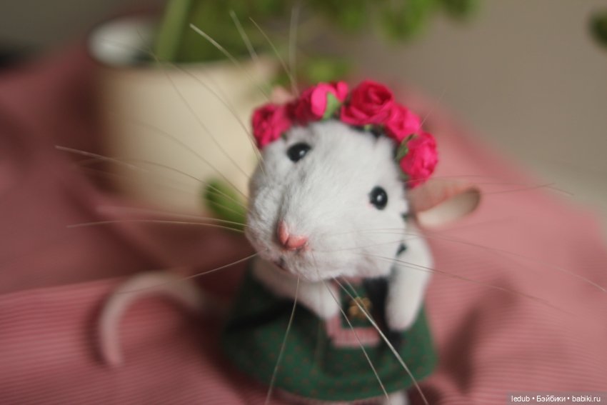 Мышки-малышки — Игрушки в смешанной технике (мех и глина): Арт (фото 8)