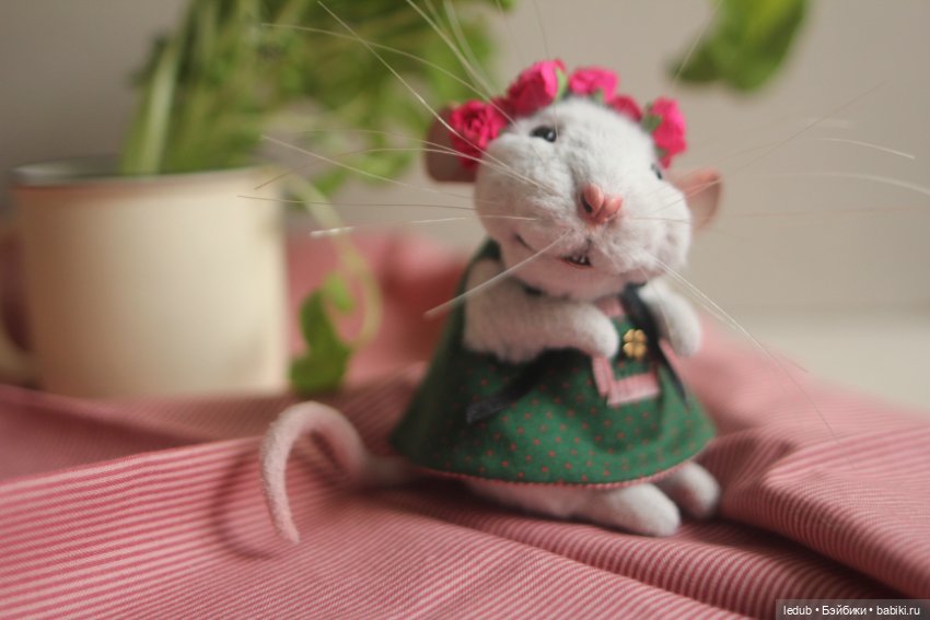 Мышки-малышки — Игрушки в смешанной технике (мех и глина): Арт (фото 7)