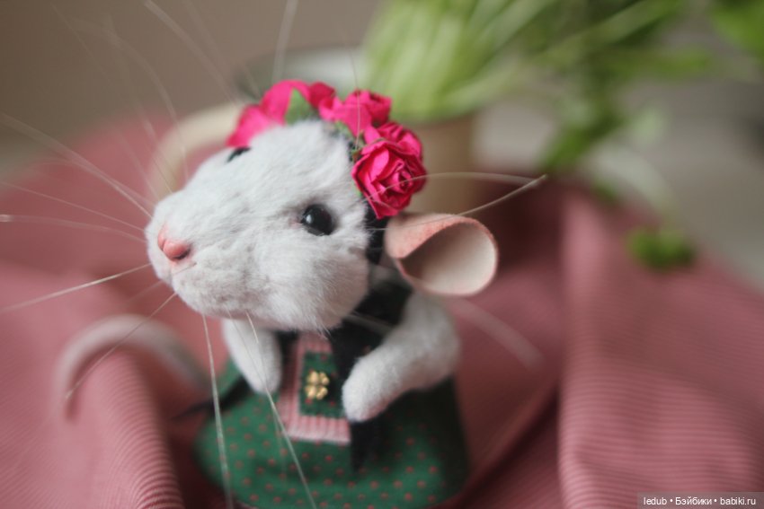 Мышки-малышки — Игрушки в смешанной технике (мех и глина): Арт (фото 5)