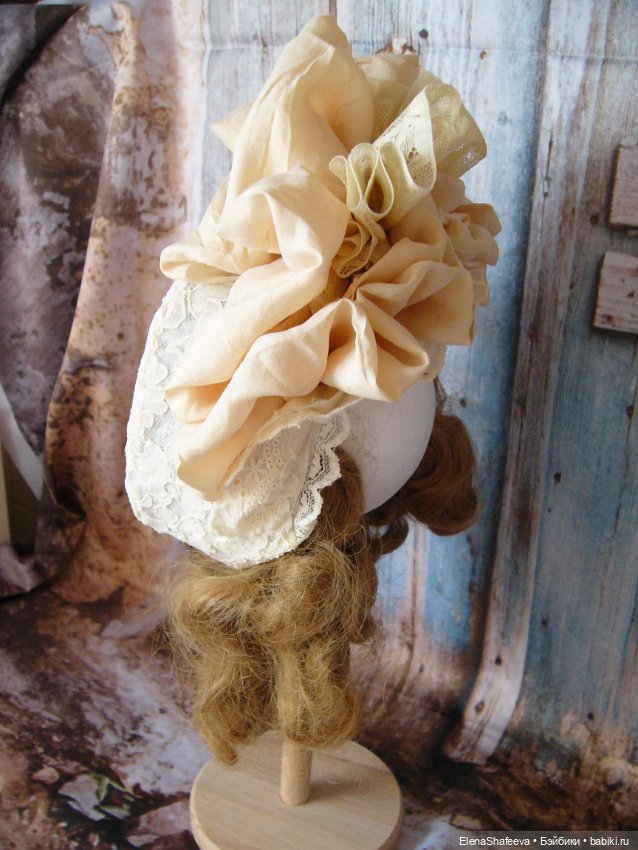 Вот сегодня закончила боннет для антикварной куклы (фото 8)