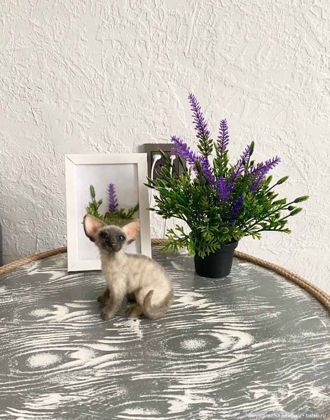 Сиамский котик — Валяные игрушки из шерсти: сухое валяние (фото 9)