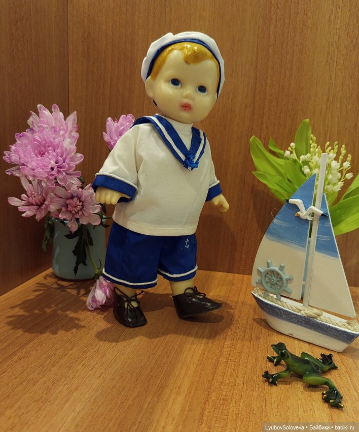 Бескозырка белая, в полоску воротник ⚓ (фото 5)