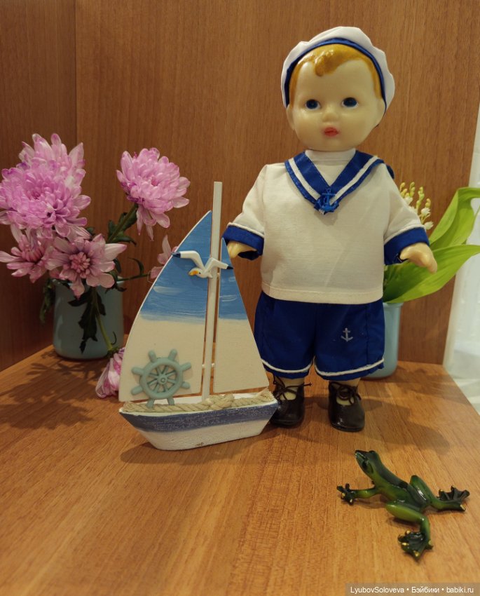 Бескозырка белая, в полоску воротник ⚓ (фото 4)