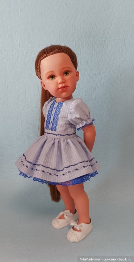 Голубое платье — Одежда и обувь для кукол своими руками: фото (фото 7)