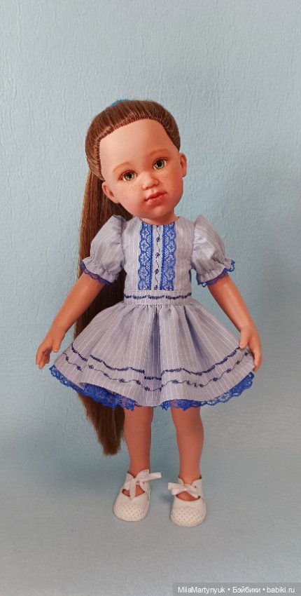 Голубое платье — Одежда и обувь для кукол своими руками: фото (фото 4)