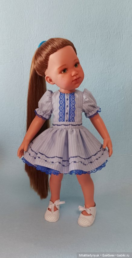Голубое платье — Одежда и обувь для кукол своими руками: фото (фото 6)