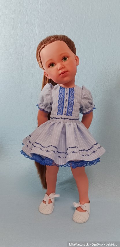 Голубое платье — Одежда и обувь для кукол своими руками: фото (фото 5)