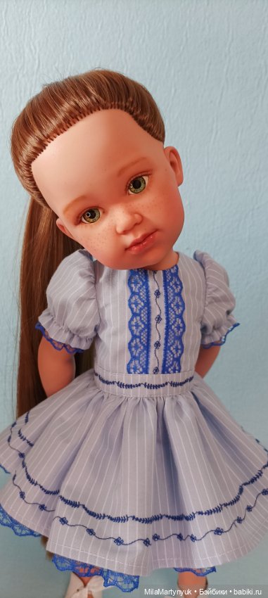 Голубое платье — Одежда и обувь для кукол своими руками: фото (фото 9)