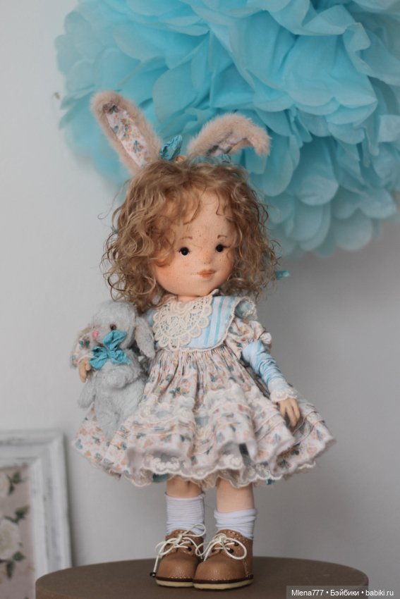 Зайка с зайкой — Авторские текстильные куклы: Вальдорфские