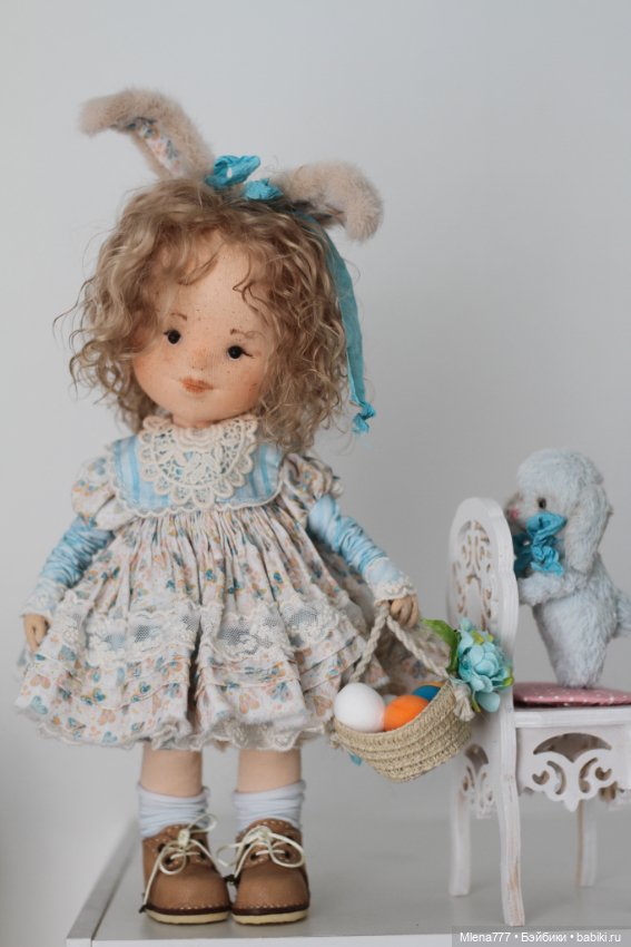 Зайка с зайкой — Авторские текстильные куклы: Вальдорфские (фото 4)