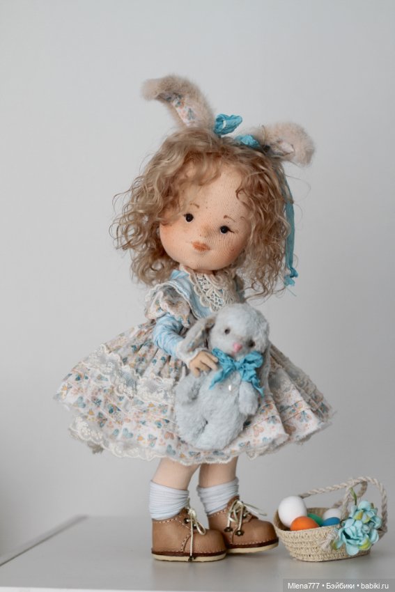Зайка с зайкой — Авторские текстильные куклы: Вальдорфские (фото 5)