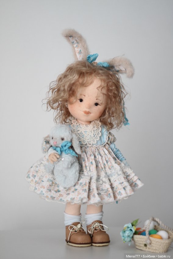 Зайка с зайкой — Авторские текстильные куклы: Вальдорфские (фото 8)