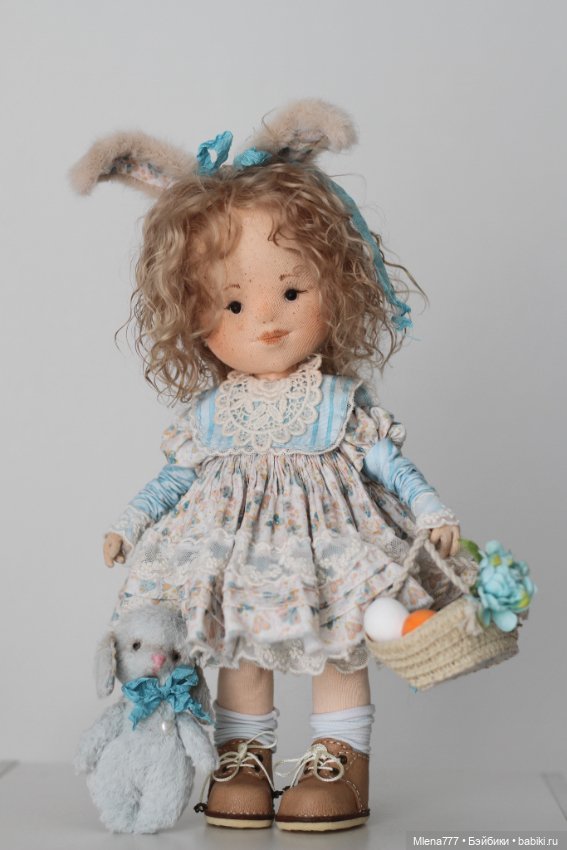 Зайка с зайкой — Авторские текстильные куклы: Вальдорфские (фото 6)