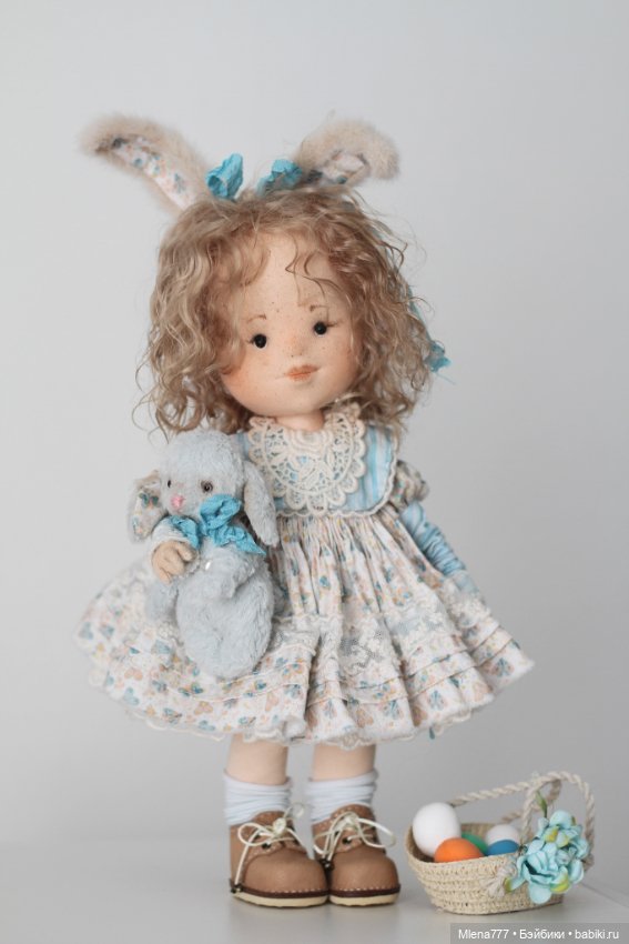 Зайка с зайкой — Авторские текстильные куклы: Вальдорфские (фото 7)
