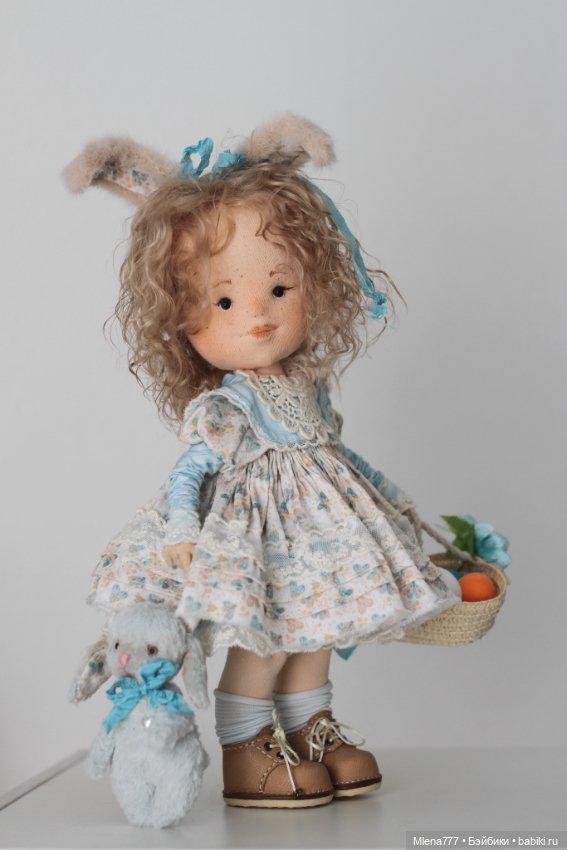Зайка с зайкой — Авторские текстильные куклы: Вальдорфские (фото 3)