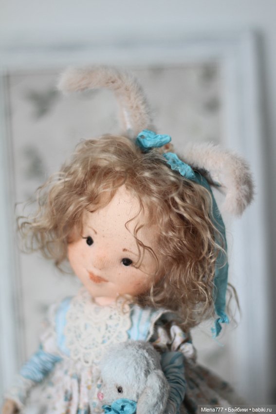 Зайка с зайкой — Авторские текстильные куклы: Вальдорфские (фото 9)
