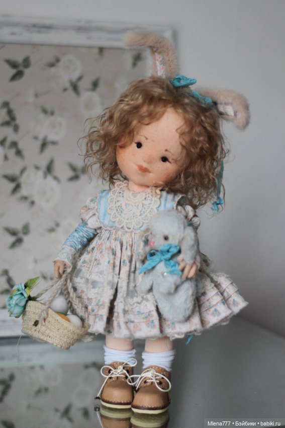 Зайка с зайкой — Авторские текстильные куклы: Вальдорфские (фото 10)