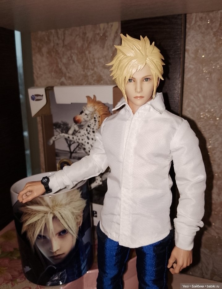 Гибрид. Голова Клауда Страйфа от VTS Toys (Virtual Toys) масштаб 1/6 на тело Damtoys