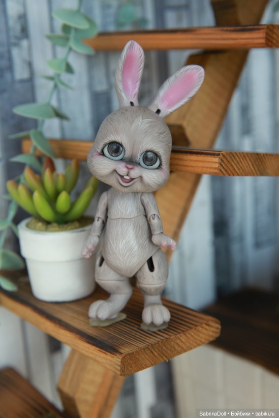 Серый зайка Сэлли — Куклы Dollshe Craft (Доллше): BJD (БЖД) (фото 8)