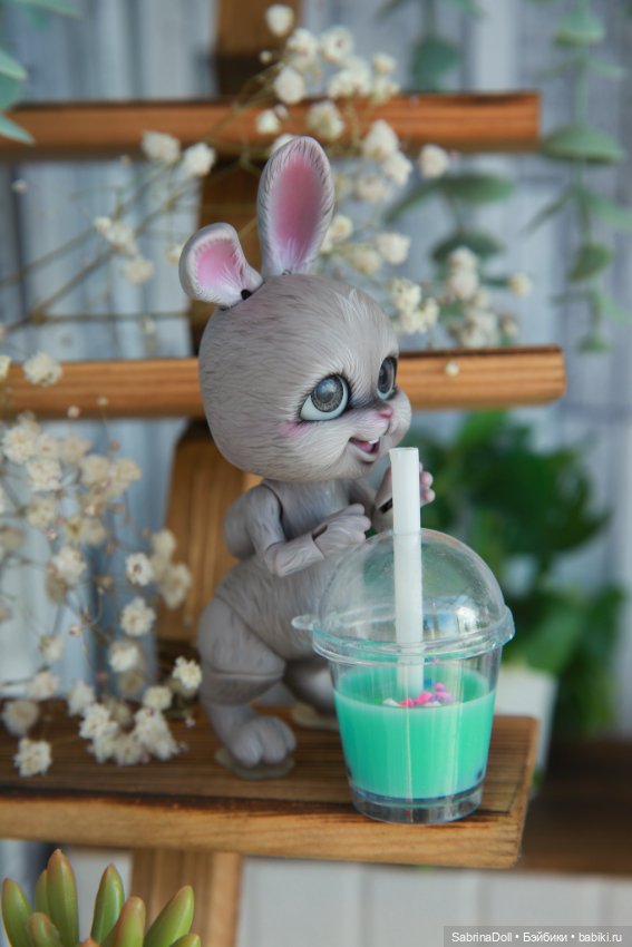 Серый зайка Сэлли — Куклы Dollshe Craft (Доллше): BJD (БЖД) (фото 2)