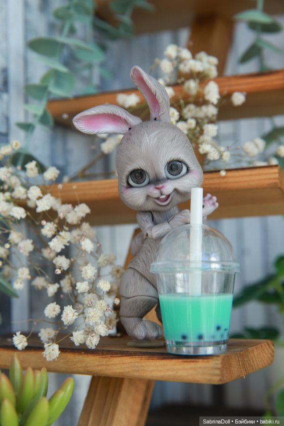 Серый зайка Сэлли — Куклы Dollshe Craft (Доллше): BJD (БЖД)