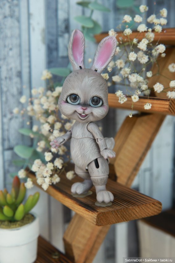 Серый зайка Сэлли — Куклы Dollshe Craft (Доллше): BJD (БЖД) (фото 5)