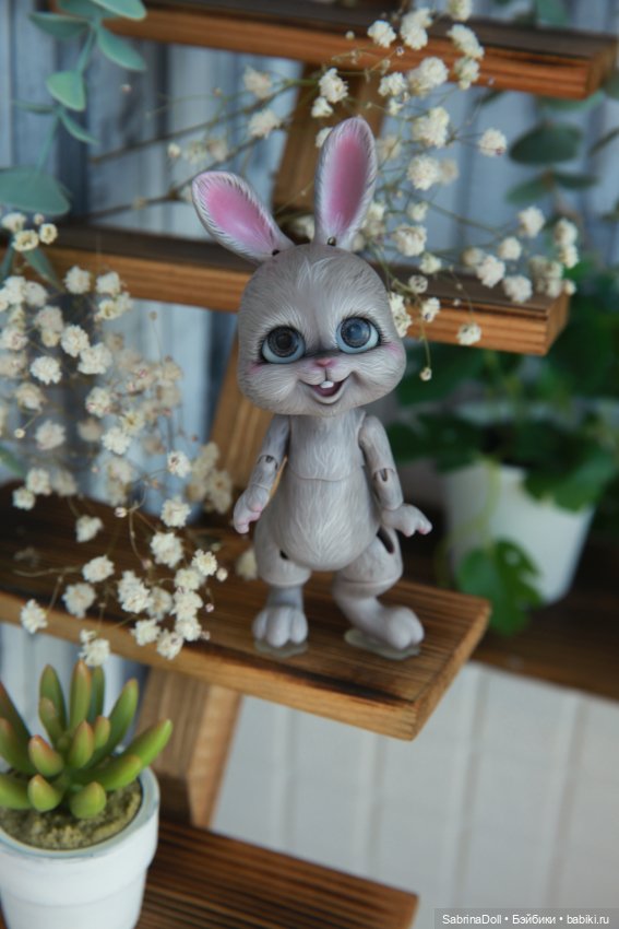 Серый зайка Сэлли — Куклы Dollshe Craft (Доллше): BJD (БЖД) (фото 7)