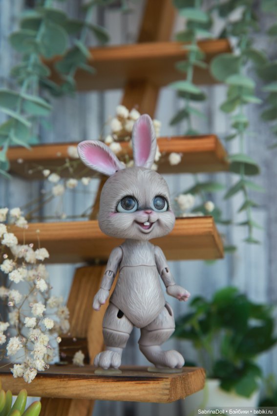 Серый зайка Сэлли — Куклы Dollshe Craft (Доллше): BJD (БЖД) (фото 3)