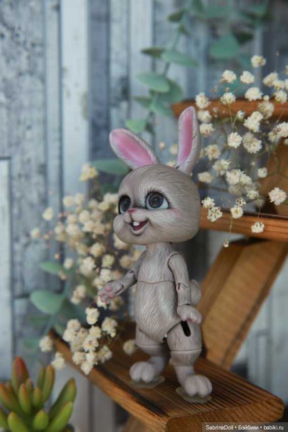 Серый зайка Сэлли — Куклы Dollshe Craft (Доллше): BJD (БЖД) (фото 6)