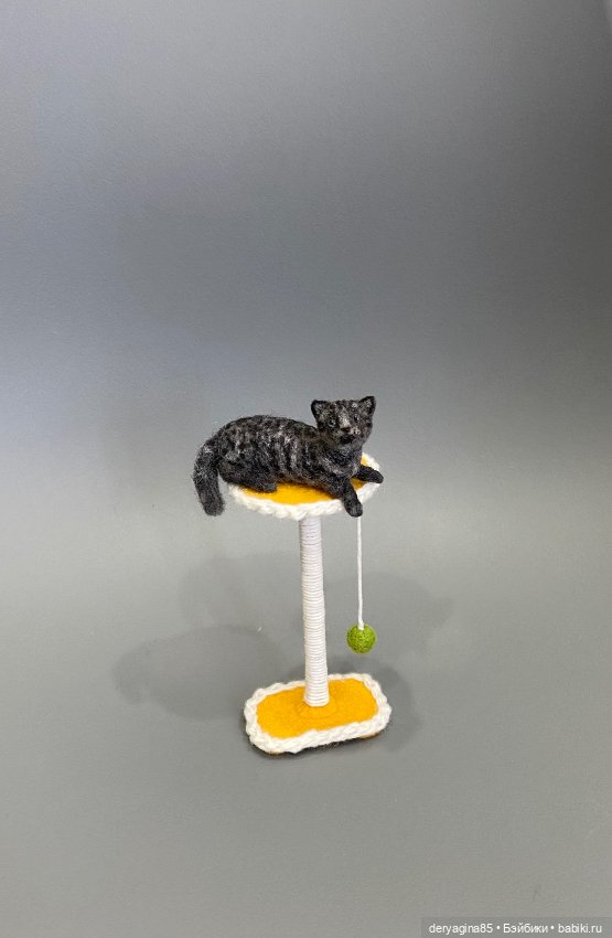 Котик — Валяные игрушки из шерсти: сухое валяние (фото 6)