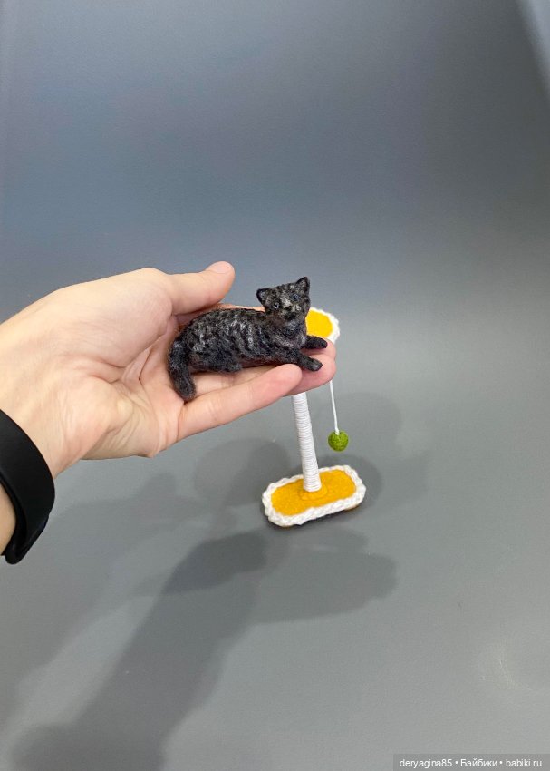 Котик — Валяные игрушки из шерсти: сухое валяние (фото 4)