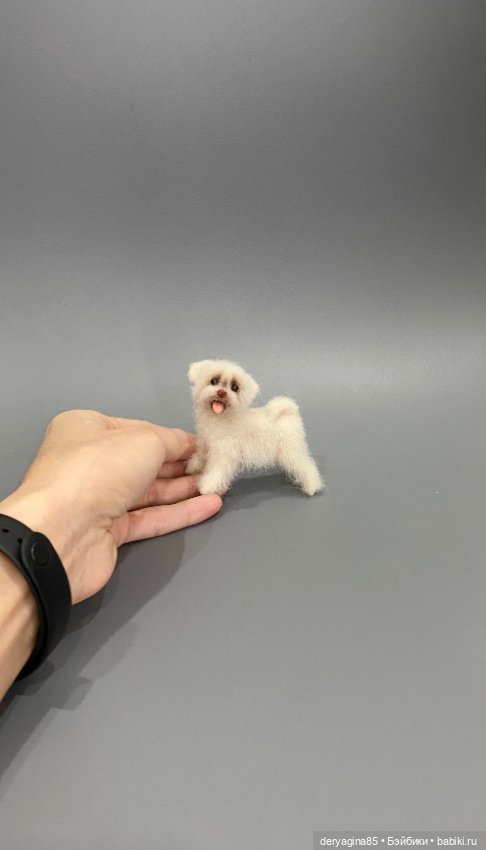 Болонка — Валяные игрушки из шерсти: сухое валяние (фото 7)