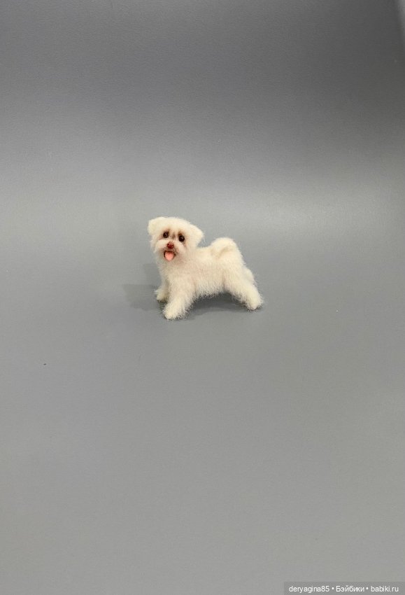 Болонка — Валяные игрушки из шерсти: сухое валяние (фото 9)